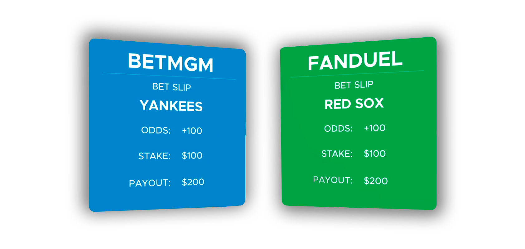 Two example betslips showing both sides of a qualifying bet